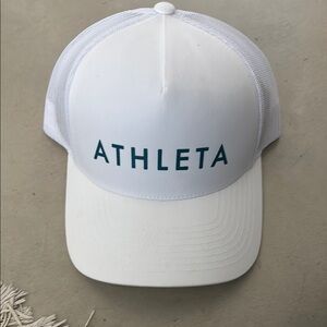 New ATHLETA Trucker Hat Cap, white